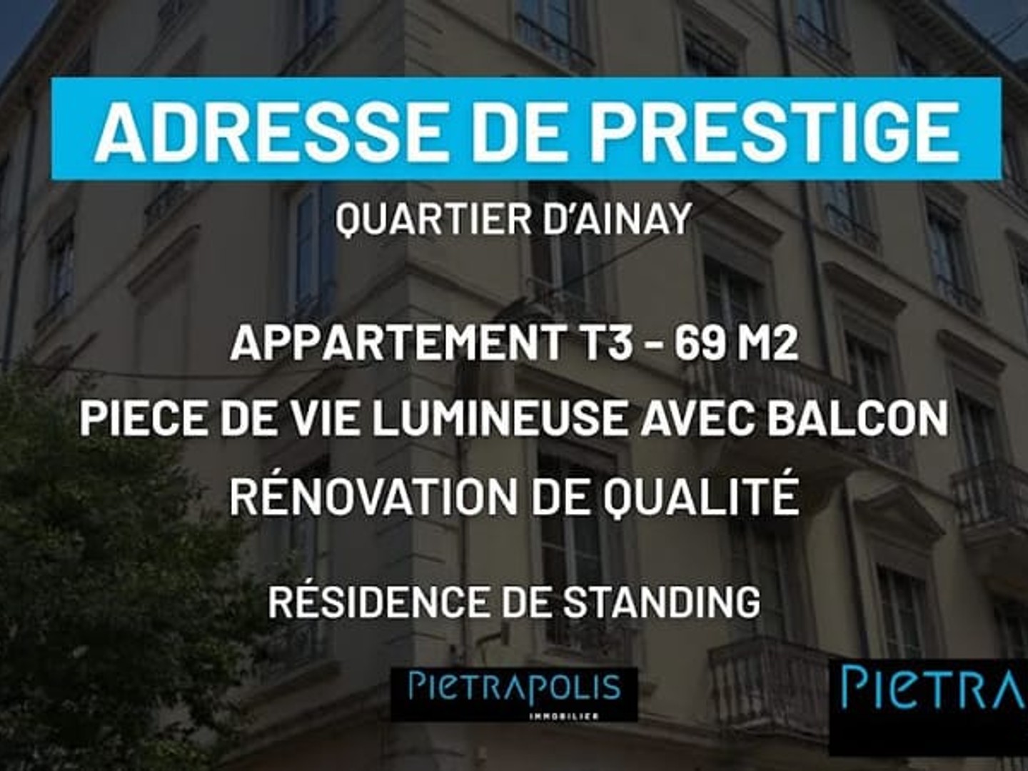Appartement à vendre - 3 pièces - 69m2 - Lyon 2e (69002)