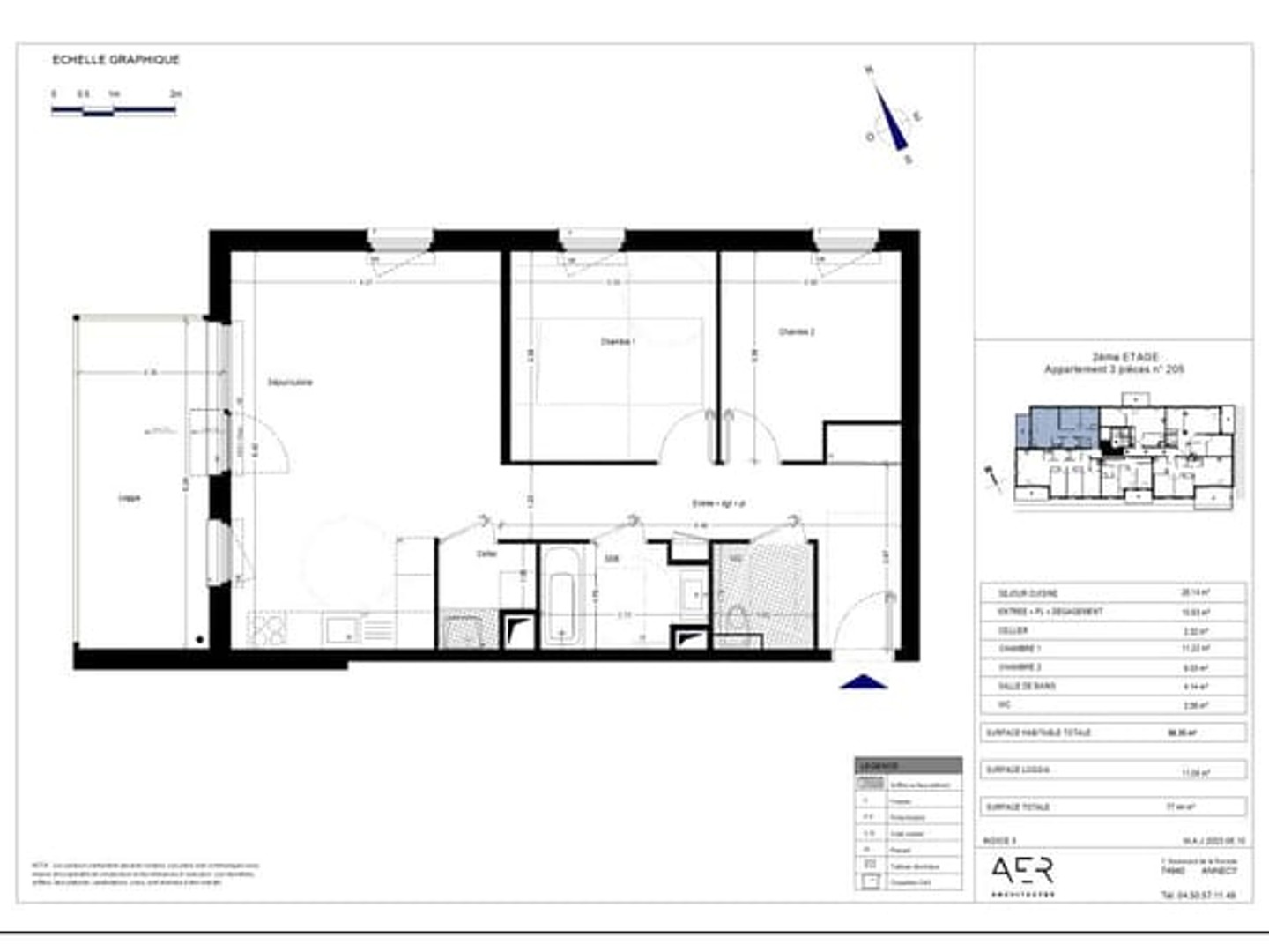 Appartement à vendre - 4 pièces - 64m2 - Vétraz-Monthoux (74100)
