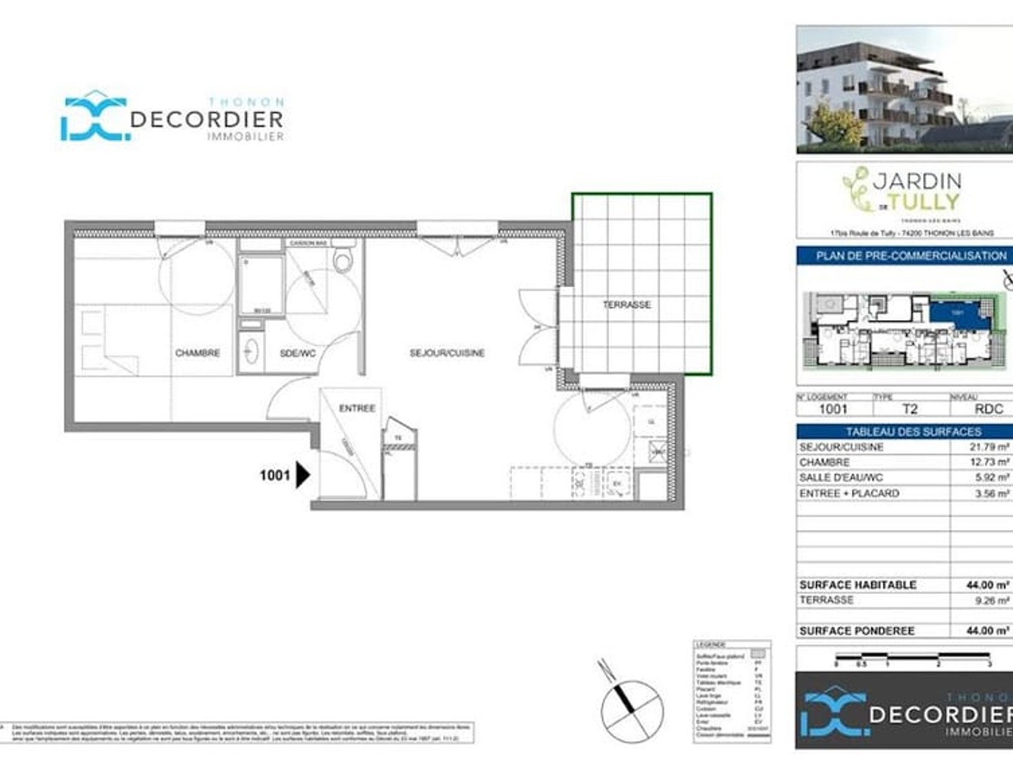 Appartement à vendre - 2 pièces - 44m2 - Thonon-Les-Bains (74200)