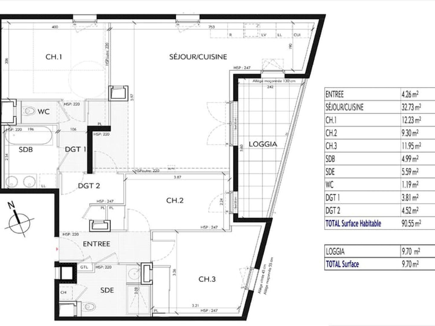 Appartement à vendre - 4 pièces - 91m2 - Tassin-La-Demi-Lune (69160)
