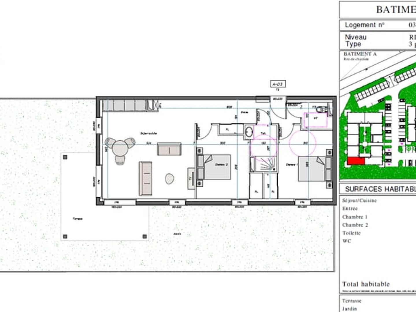 Appartement à vendre - 3 pièces - 69m2 - Aressy (64320)
