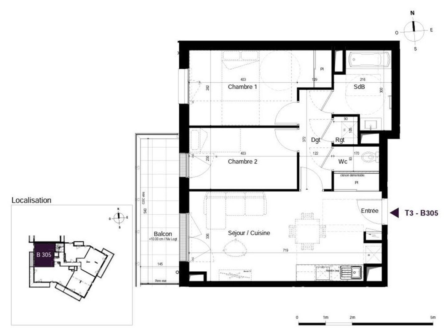 Appartement à vendre - 3 pièces - 59m2 - Saint-Malo (35400)