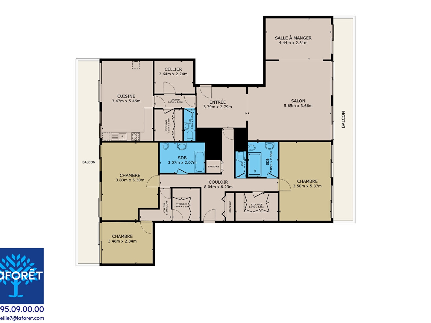 Appartement à vendre - 5 pièces - 170m2 - Marseille 6e (13006)