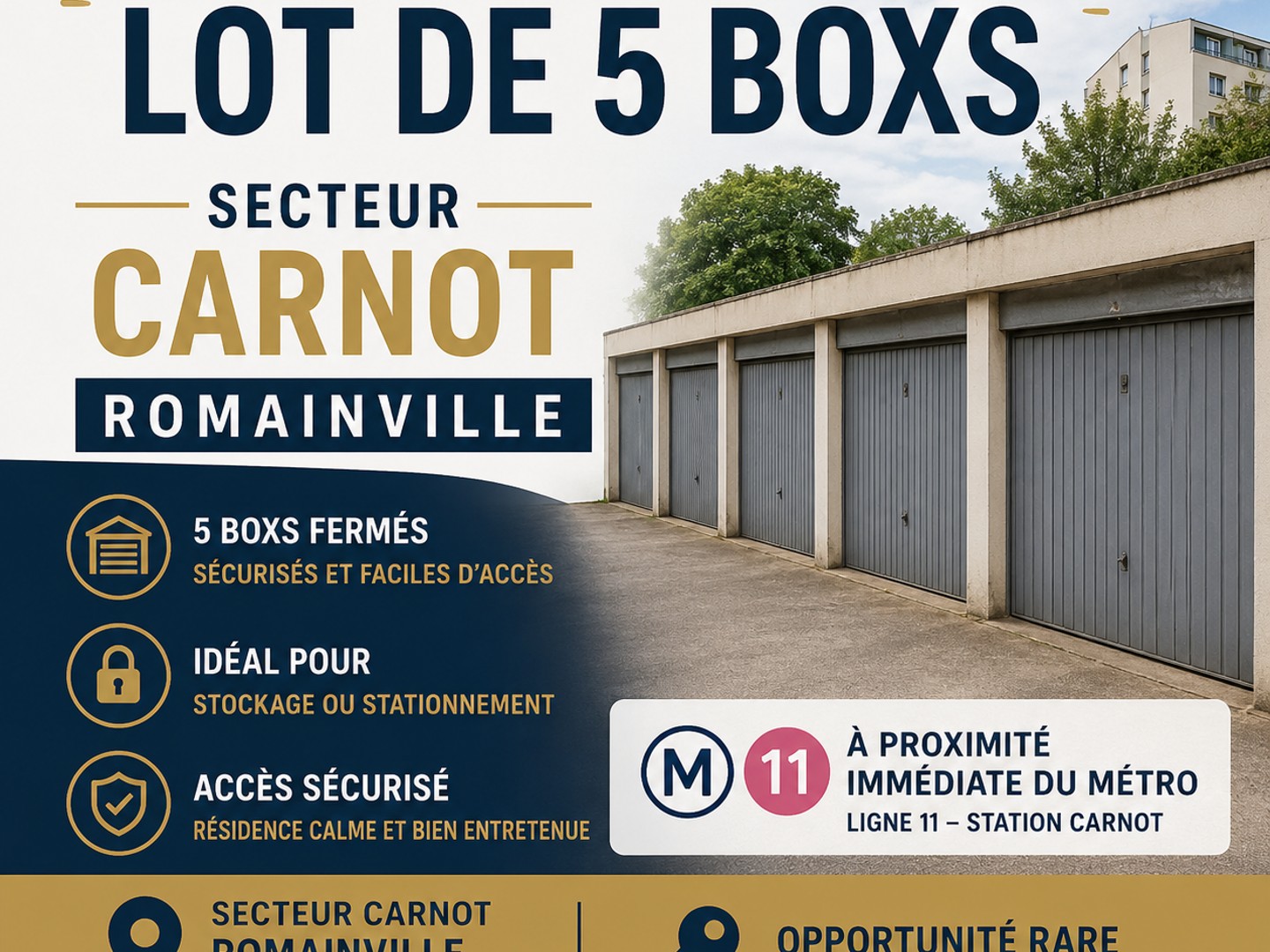 Parking / garage / box à vendre - 60m2 - Romainville (93230)