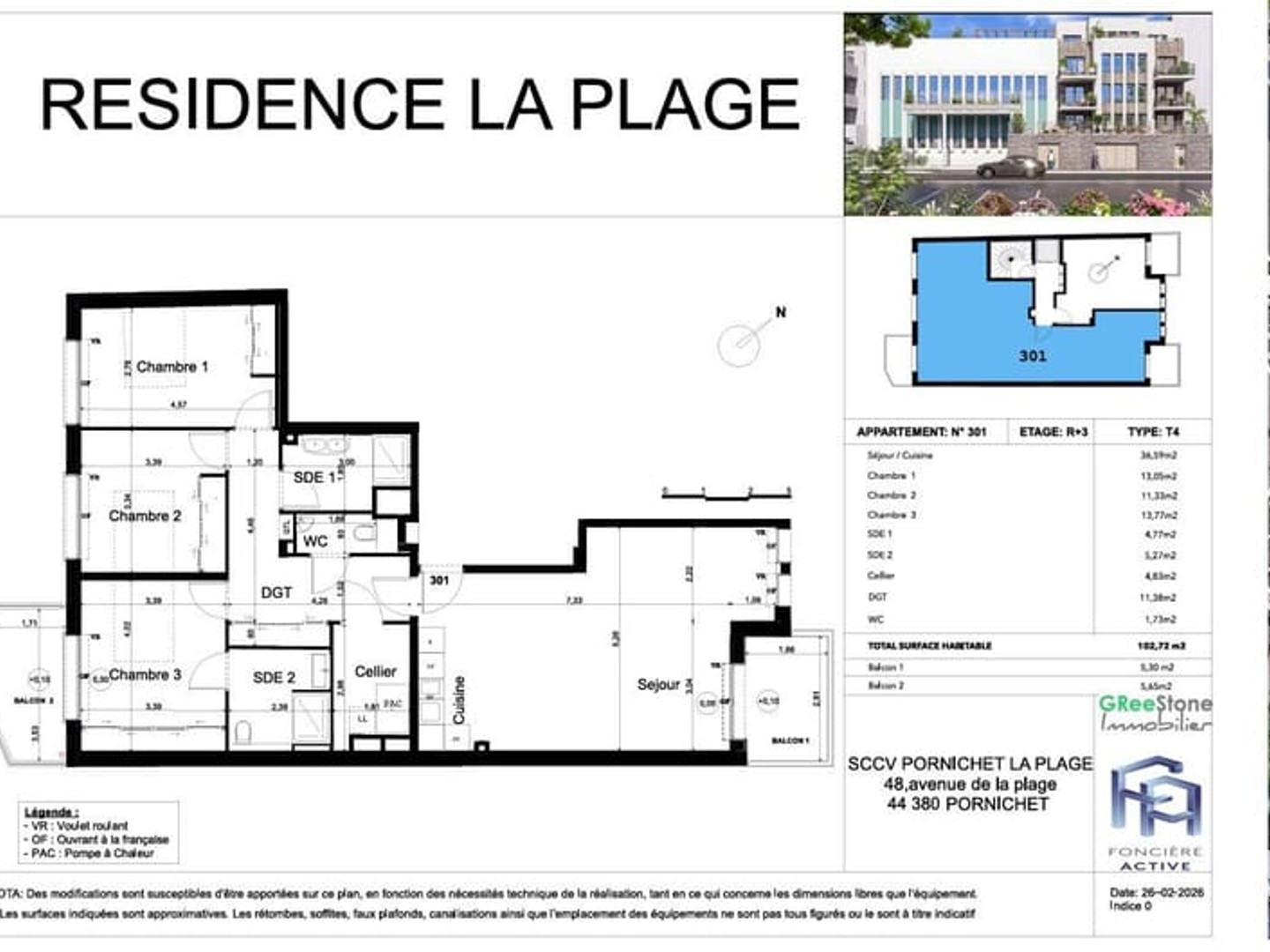 Immeuble à vendre - 4 pièces - 102m2 - Pornichet (44380)