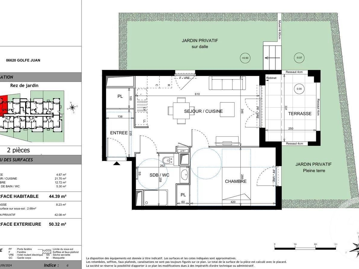 Appartement à vendre - 2 pièces - 44m2 - Vallauris (06220)