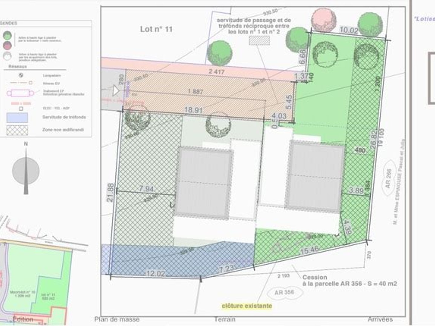 Terrain à vendre - 320m2 - Brindas (69126)