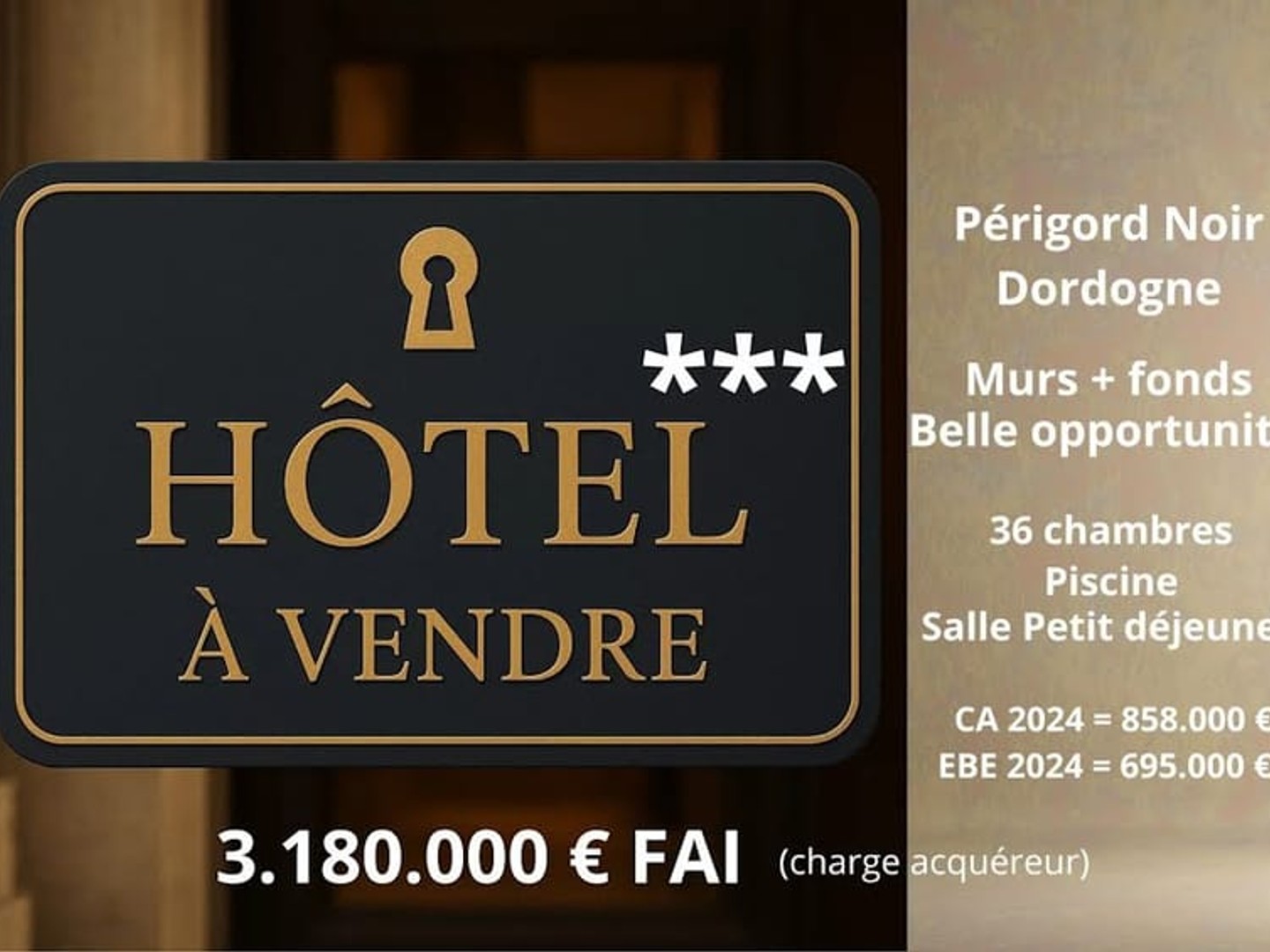 Hôtel 38 pièces 2029 m²