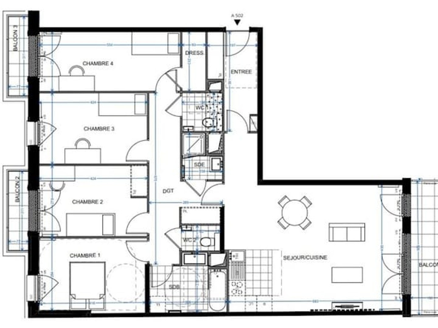 Appartement 5 pièces 117 m²