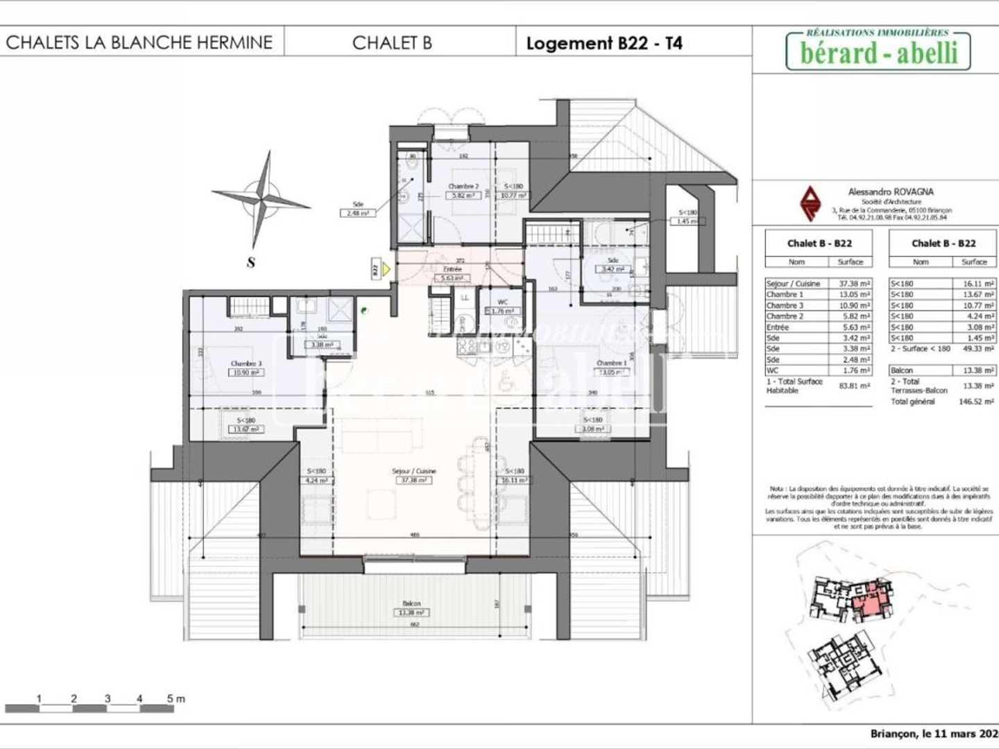 Appartement à vendre - 4 pièces - 133m2 - La Salle-Les-Alpes (05240)