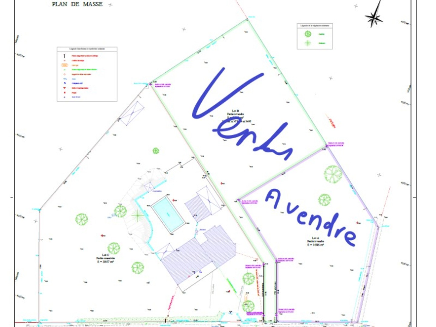 Terrain à vendre - 1686m2 - Louchats (33125)