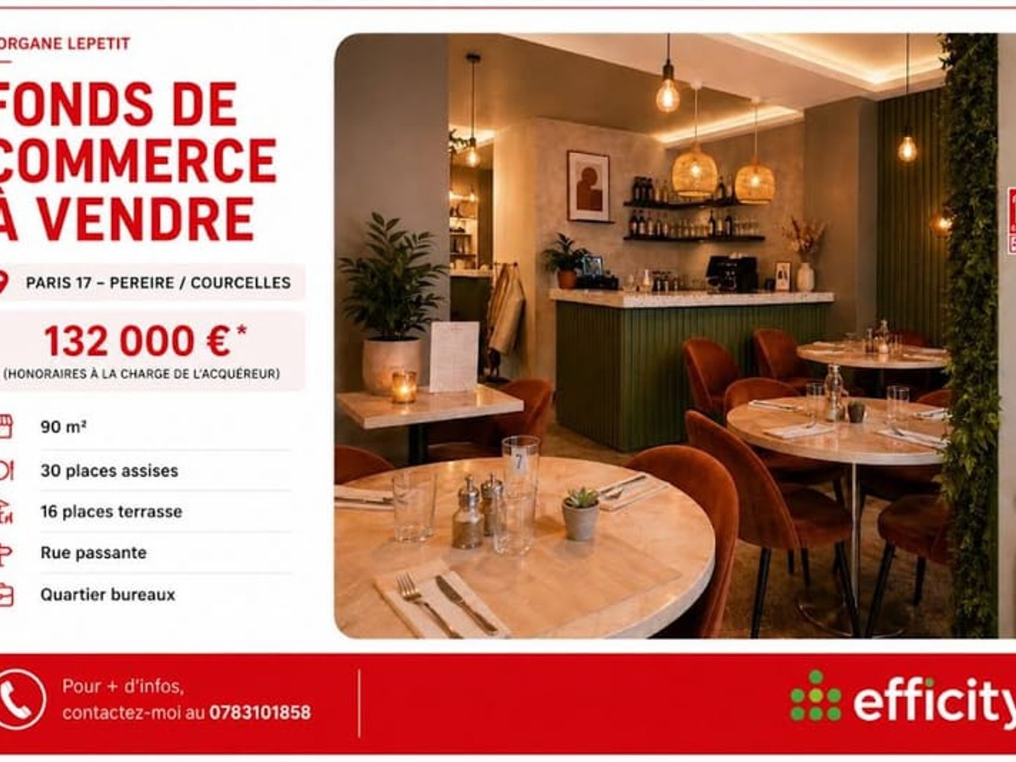 Bureaux à vendre - 90m2 - Paris 17e (75017)