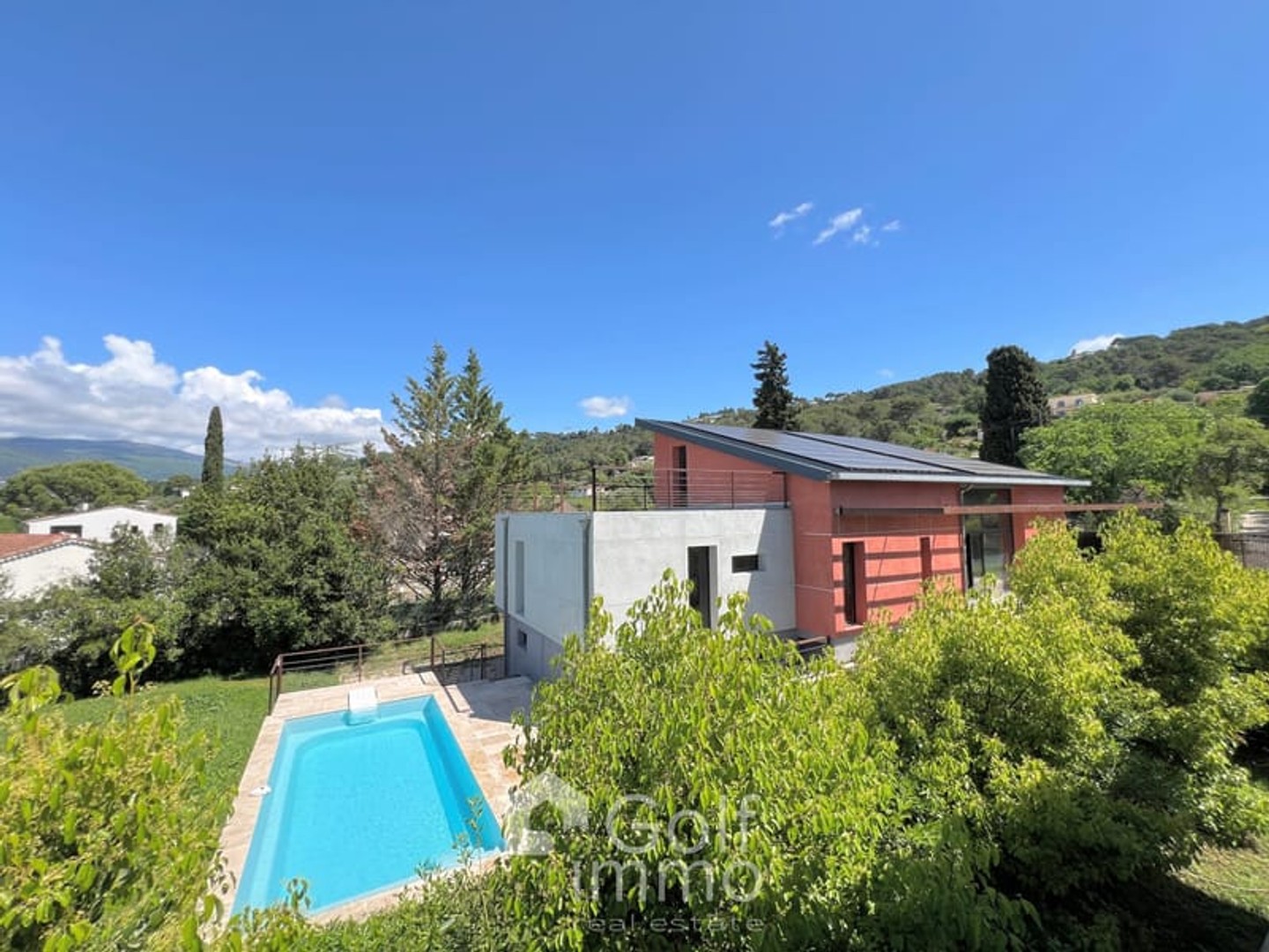 Villa d'architecte 200 m2 (surface de plancher de 340 m2)contemporaine neuve avec une piscine, Mouans-Sartoux