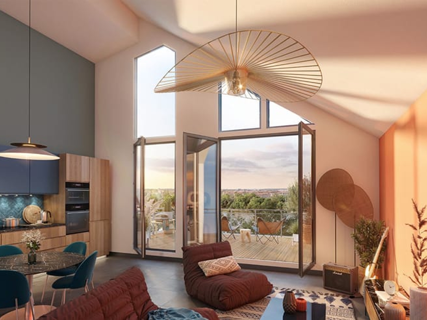 Appartement Toulouse 5 pièces de 116 m2 avec vue excpetionnelle sur la Garonne