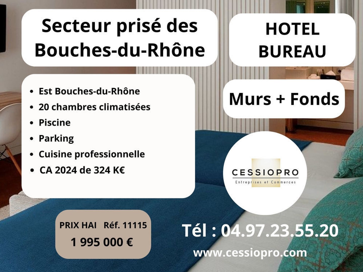 HÔTEL BUREAU MURS + FONDS SECTEUR PRISE DES BOUCHES DU RHONE