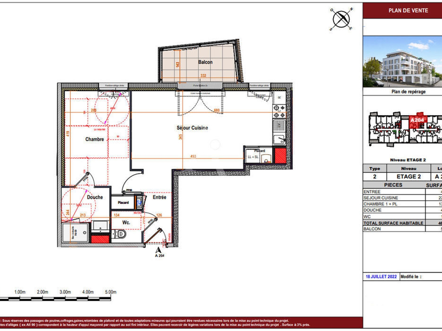 Appartement à vendre - 2 pièces - 47m2 - Angers (49000)