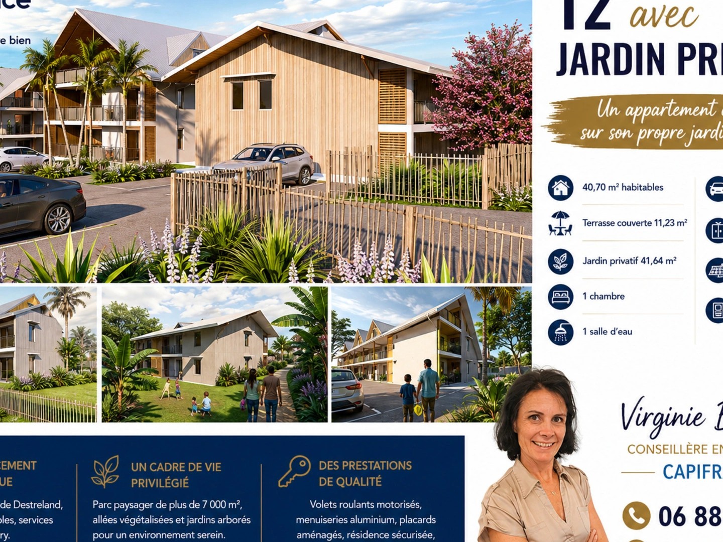 Appartement à vendre - 2 pièces - 41m2 - Baie-Mahault (97122)