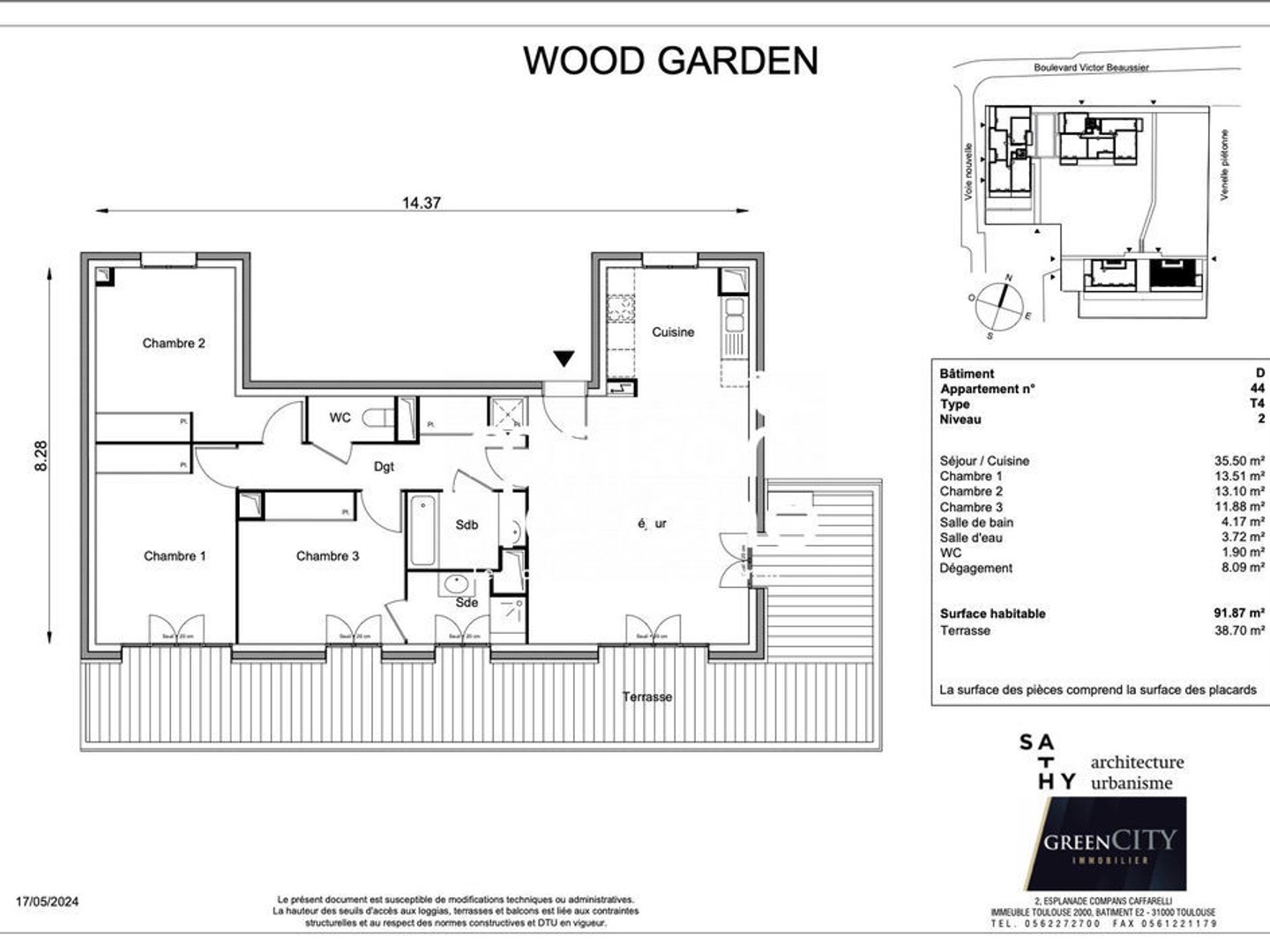 Appartement à vendre - 4 pièces - 92m2 - Angers (49100)