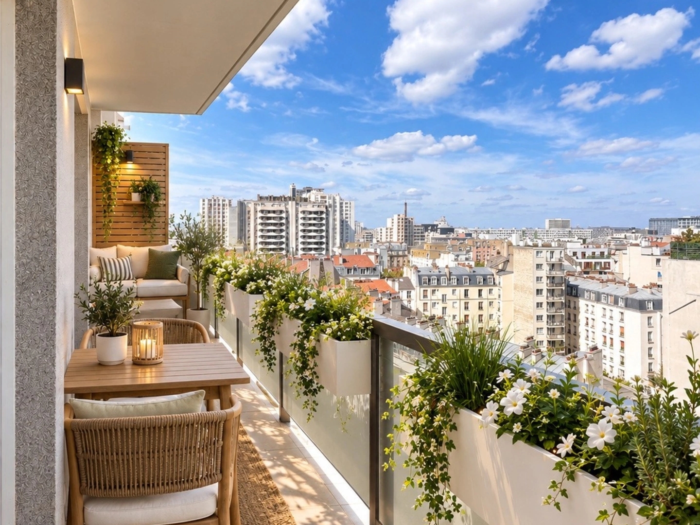 Appartement familial 90 m² - 11e étage - Vue panoramique sur Paris - Balcon - 2 parkings & Cave - PARIS 14ème