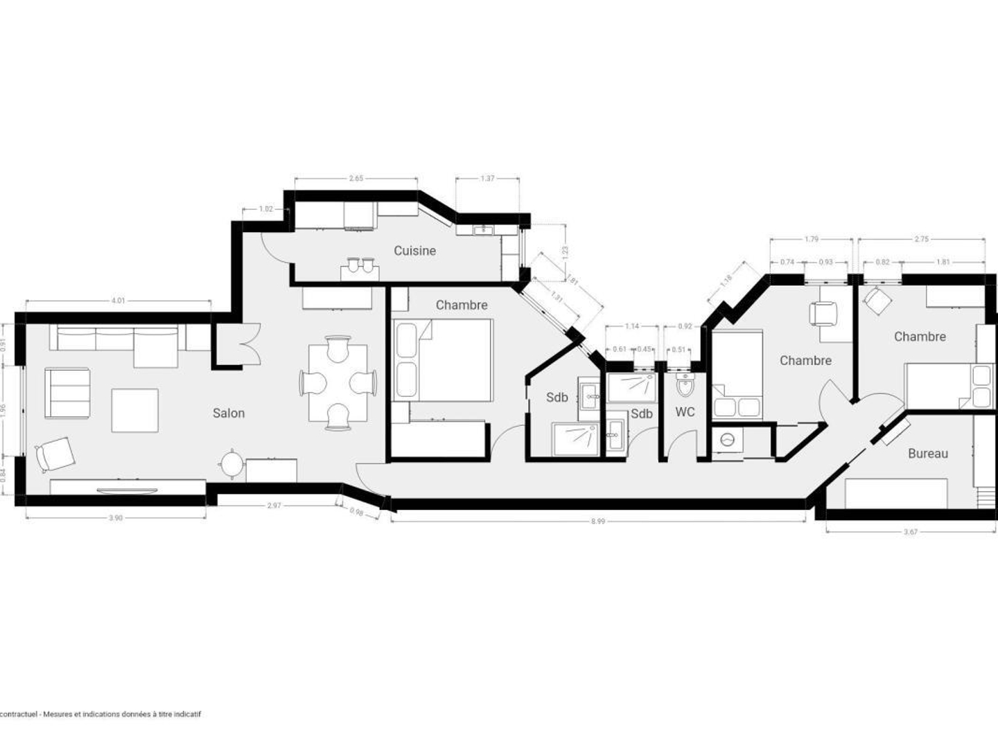 Appartement à vendre - 5 pièces - 89m2 - Paris 15e (75015)