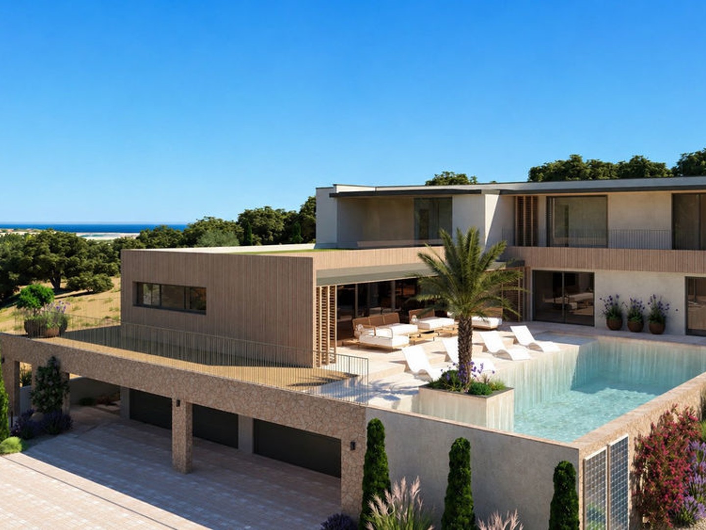 BORMES LES MIMOSAS - VILLA CONTEMPORAINE NEUVE DE PRESTIGE AVEC PISCINE