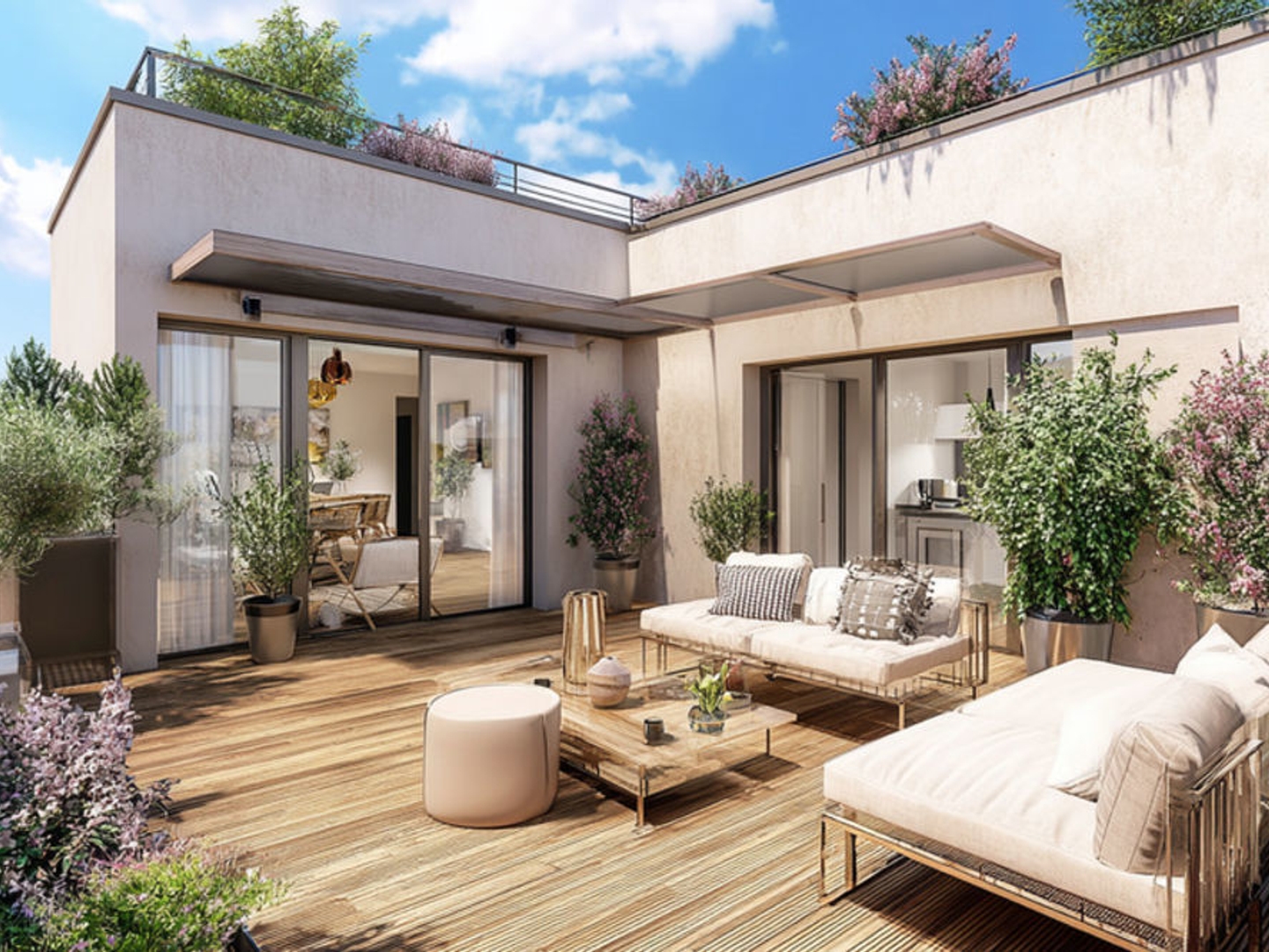 Paris 20e  Duplex 4 pièces avec grande terrasse  Calme absolu