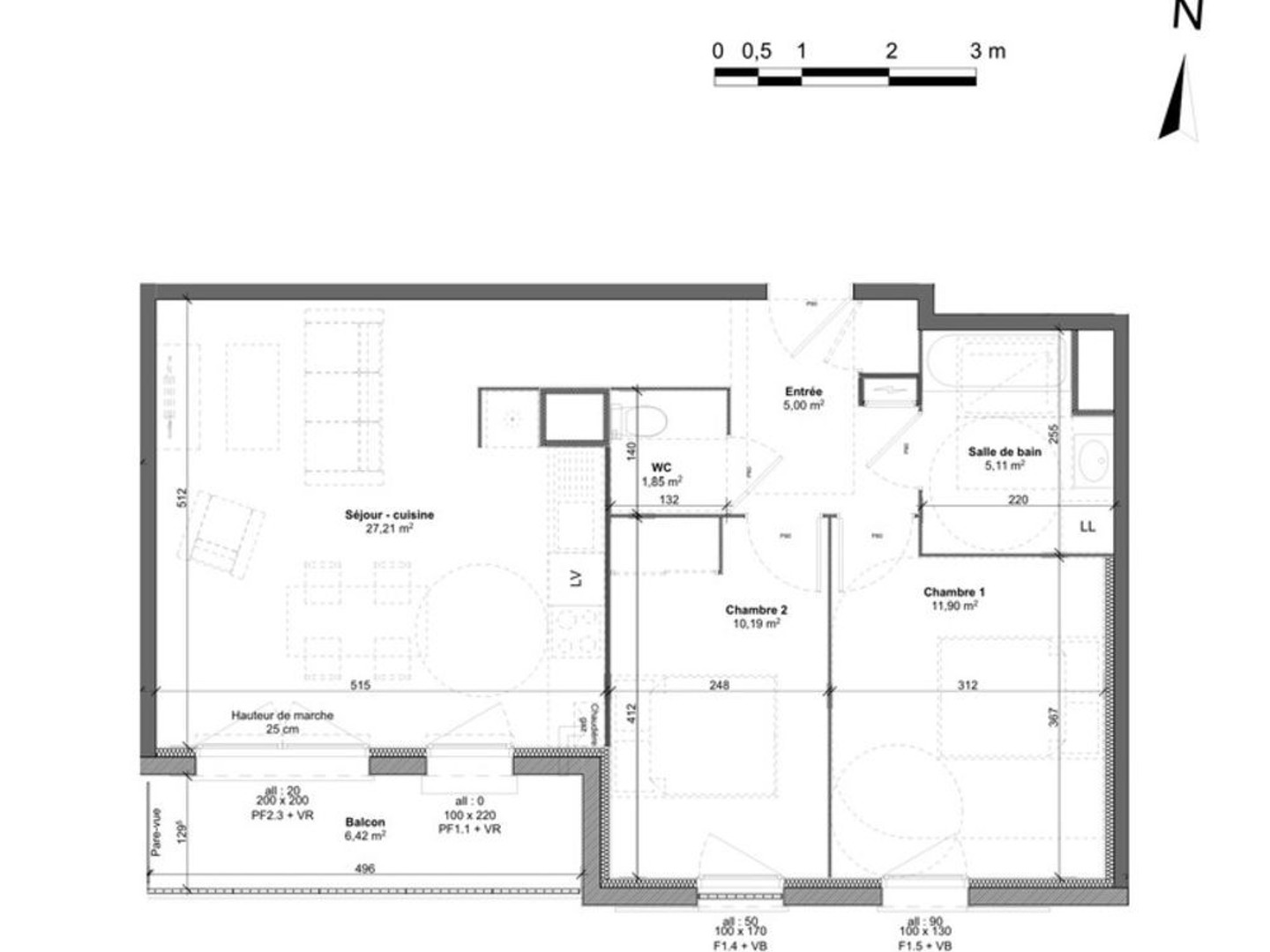 Appartement à vendre - 3 pièces - 61m2 - Marly-La-Ville (95670)