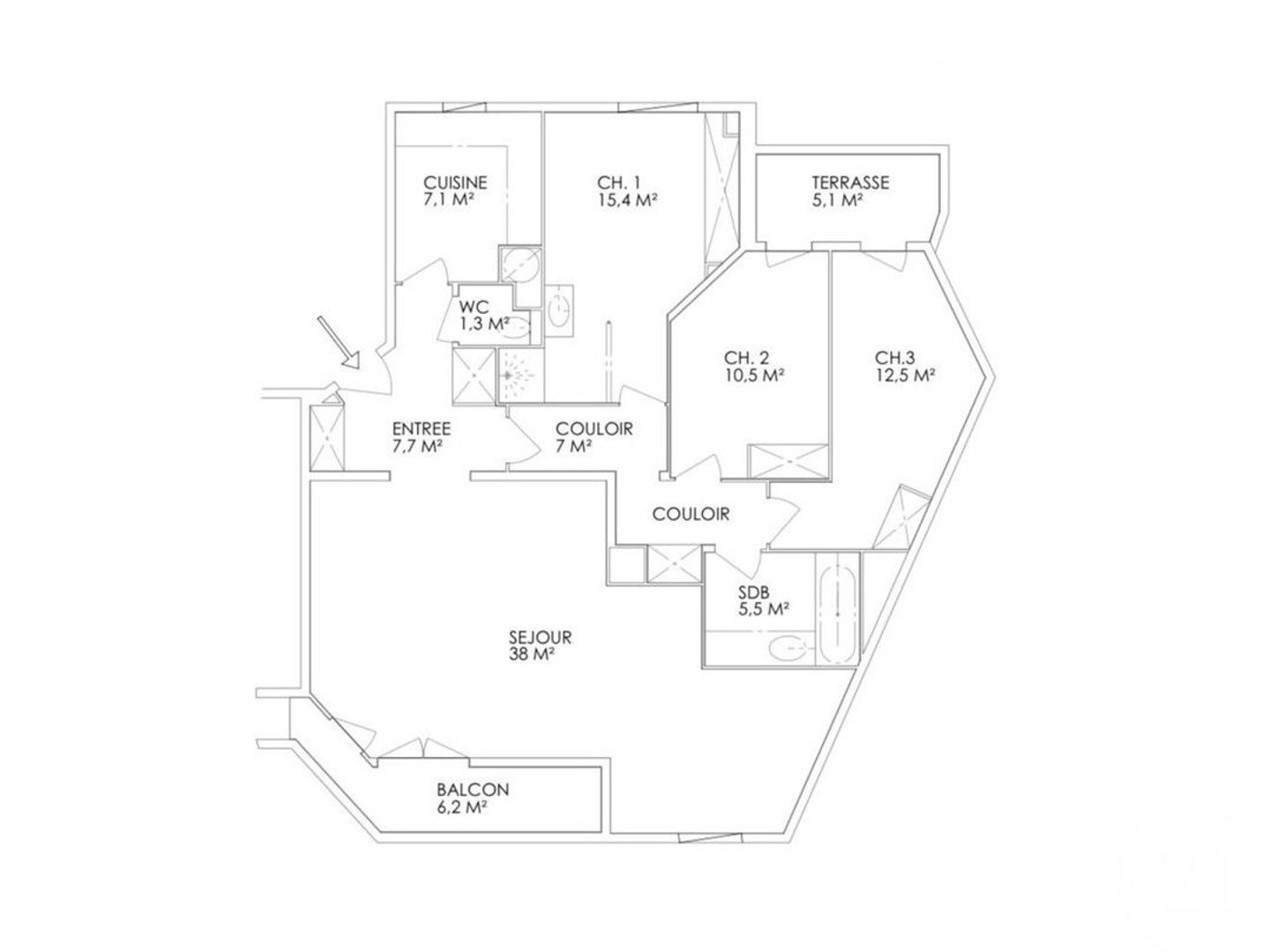 Appartement à vendre - 4 pièces - 105m2 - Paris 13e (75013)