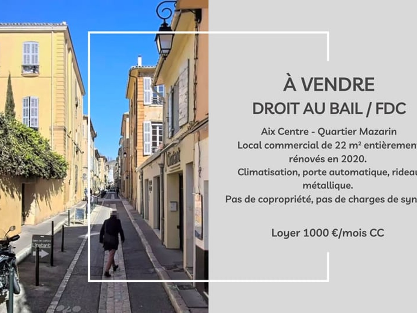 Magasin à vendre - 22m2 - Aix-En-Provence (13100)